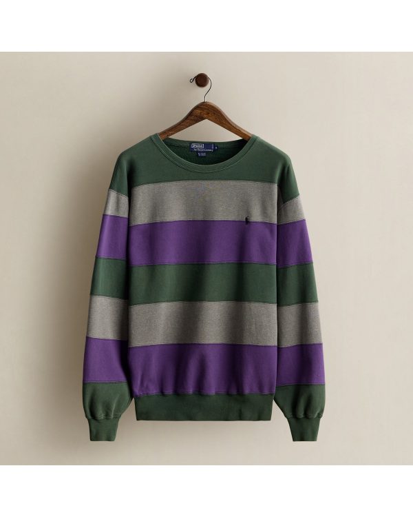 Polo Ralph Lauren Vintage Striped Sweatshirt - Size M