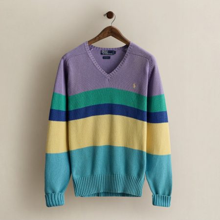 Polo Ralph Lauren 1990 Striped Cotton Sweater - Size M