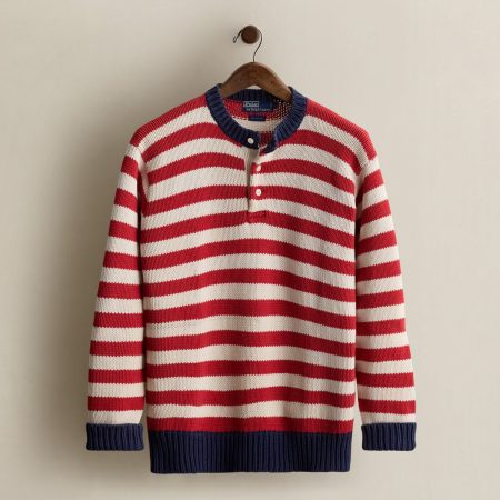 Polo Ralph Lauren 1984 Striped Henley Sweater - Size L