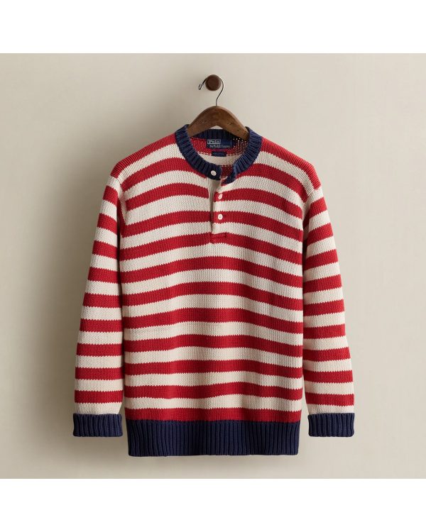 Polo Ralph Lauren 1984 Striped Henley Sweater - Size L