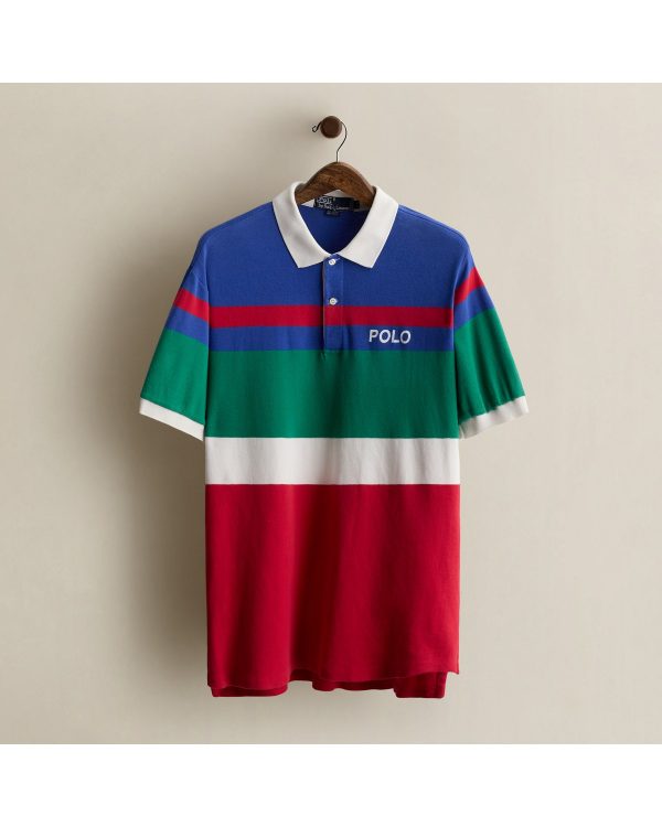 Polo Ralph Lauren 1993 Logo Striped Polo Shirt - Size L