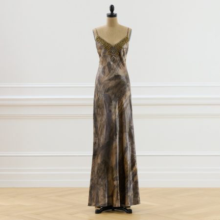 Ralph Lauren 2016 Amber Beaded Evening Dress - Size 8