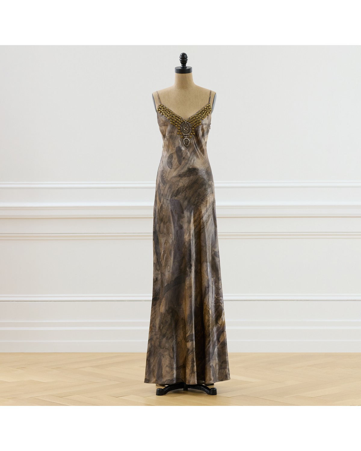 Ralph Lauren 2016 Amber Beaded Evening Dress - Size 8
