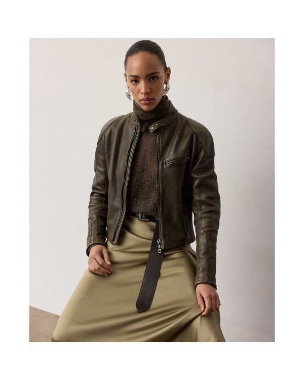 Ralph Lauren Orman Lambskin Moto Jacket