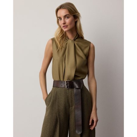 Ralph Lauren Gilmore Satin Taffeta Top
