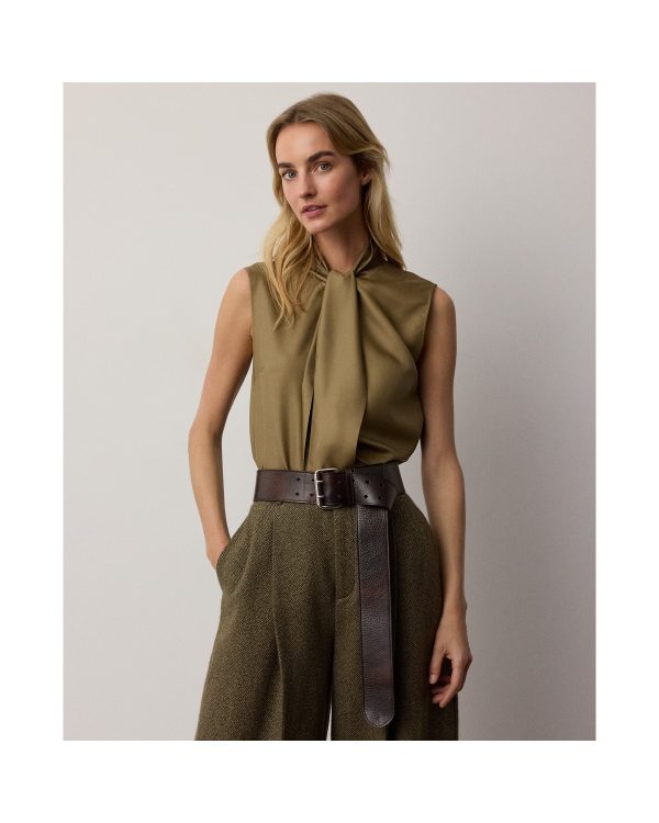 Ralph Lauren Gilmore Satin Taffeta Top