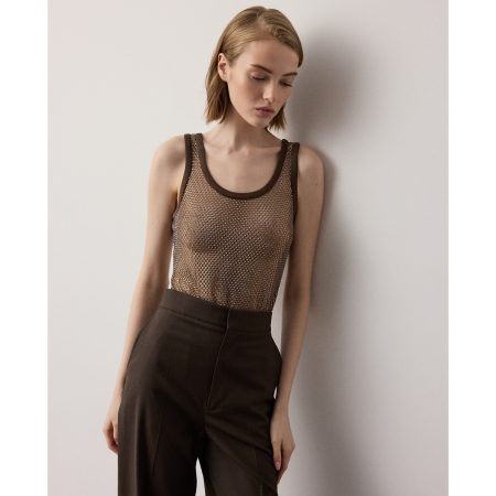 Ralph Lauren Melony Embellished Mesh Tank Top