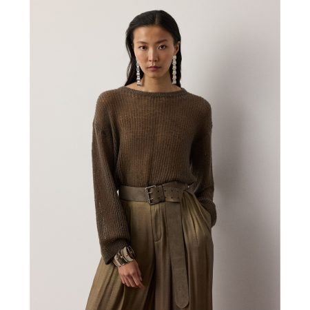Ralph Lauren Bouclé Cashmere Blend Boatneck Sweater