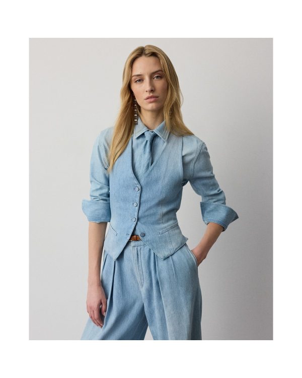 Ralph Lauren Clarissa Cotton Denim Vest