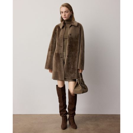 Ralph Lauren Carreen Foiled Lambskin Skirt