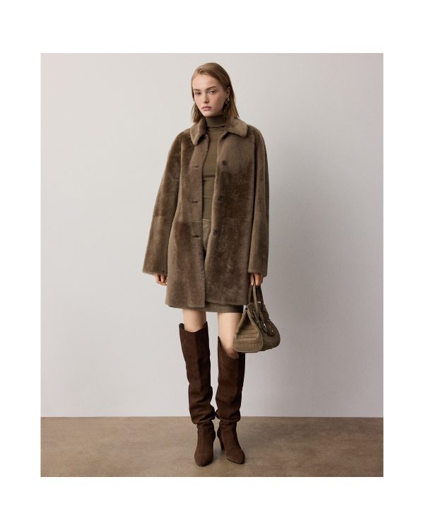 Ralph Lauren Carreen Foiled Lambskin Skirt