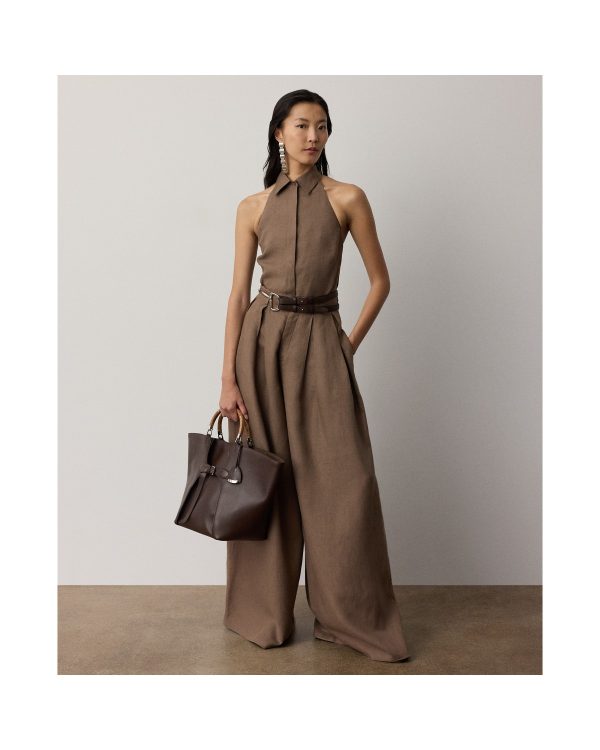Ralph Lauren Greer Linen Pleated Pant