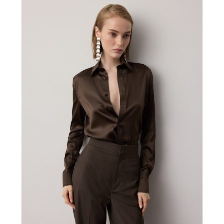 Ralph Lauren Cameron II Straight Fit Charmeuse Shirt