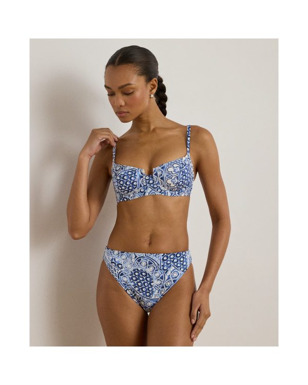 Ralph Lauren Geo-Print High-Leg Bikini Bottom