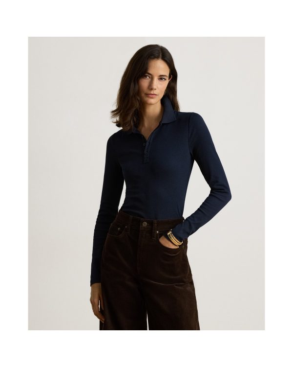 Ralph Lauren Rib-Knit Long-Sleeve Polo Shirt