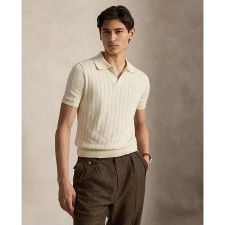 Polo Ralph Lauren Textured Cotton Polo Collar Sweater