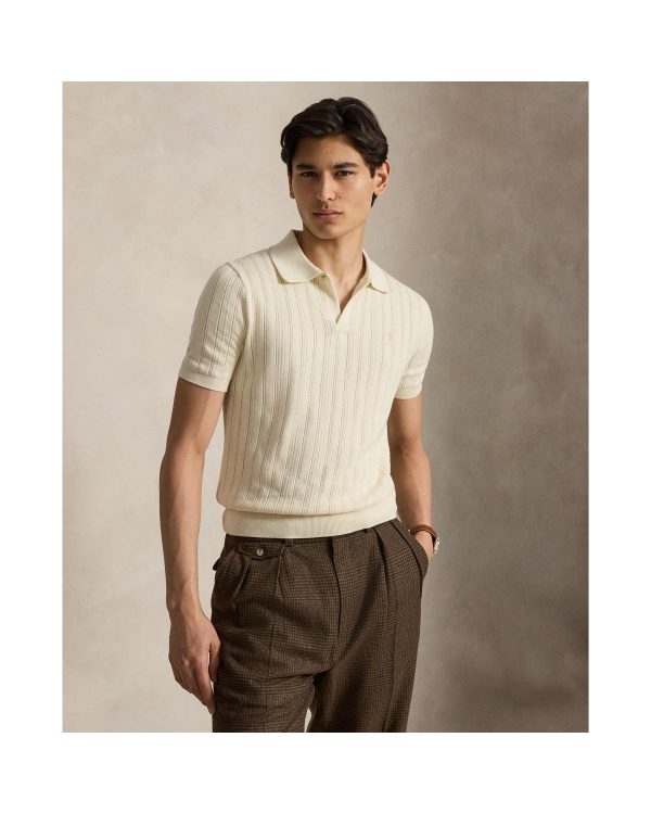 Polo Ralph Lauren Textured Cotton Polo Collar Sweater