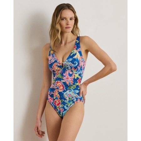 Ralph Lauren Paisley Ring-Front One-Piece