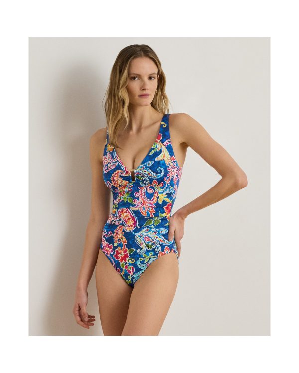 Ralph Lauren Paisley Ring-Front One-Piece