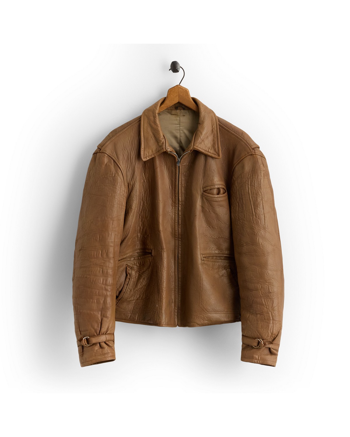 Polo Ralph Lauren 1940s Leather Newsboy Jacket - Size 48