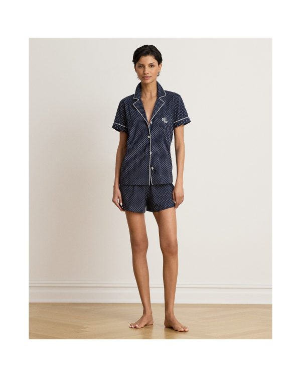 Ralph Lauren Polka-Dot Cotton Jersey Boxer Sleep Set