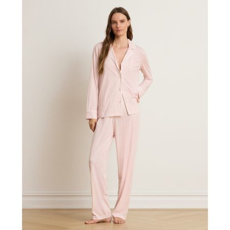 Ralph Lauren Striped Cotton Blend Jersey Sleep Set