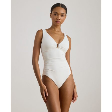 Ralph Lauren Shirred Ring Front One Piece