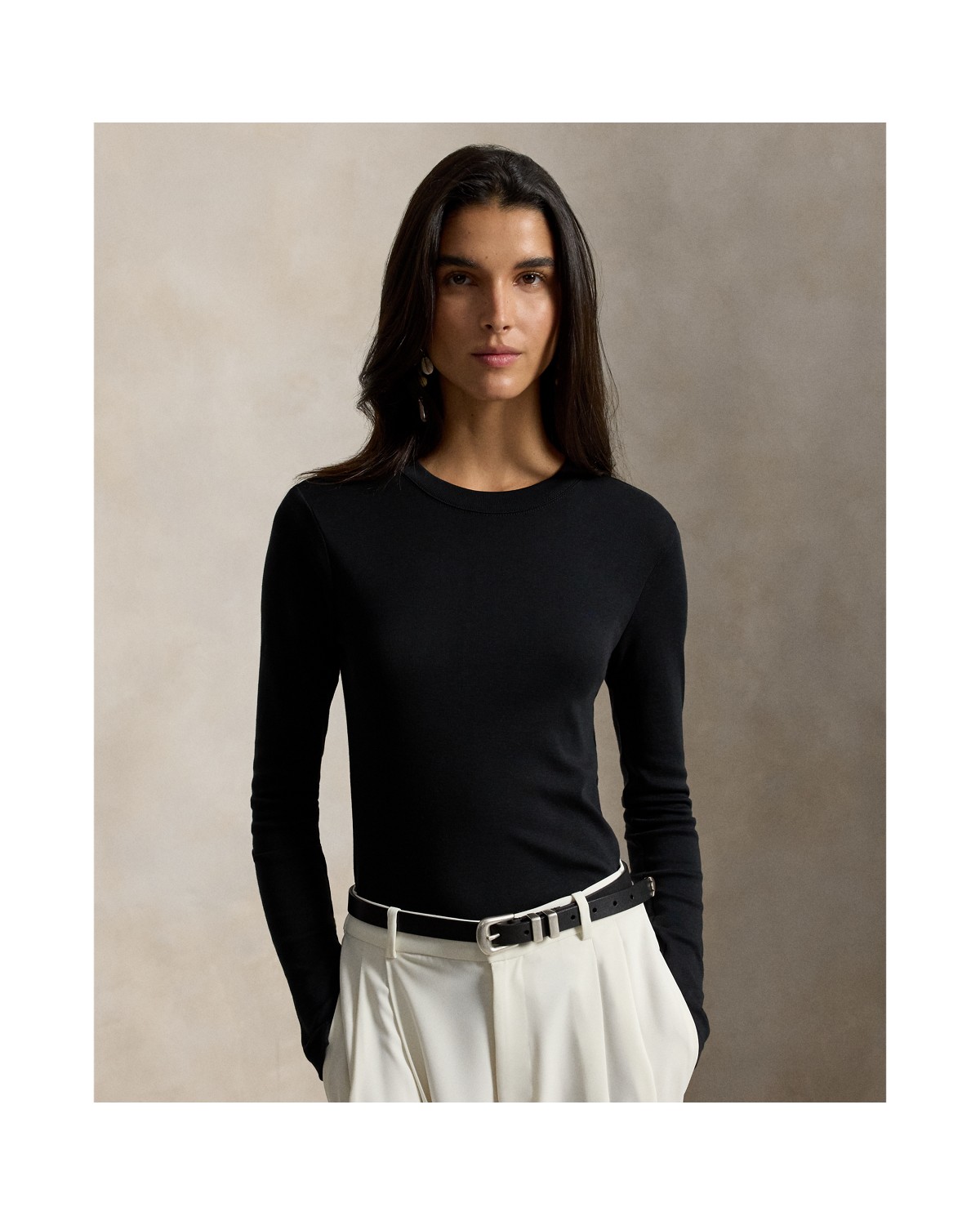 Ralph Lauren Slim Fit Stretch Cotton Long Sleeve Tee