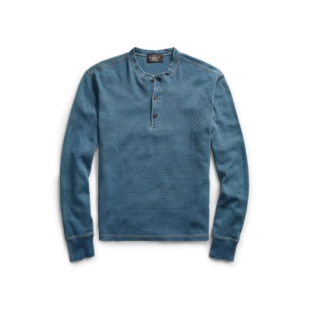 Polo Ralph Lauren Indigo Jacquard-Knit Henley Shirt