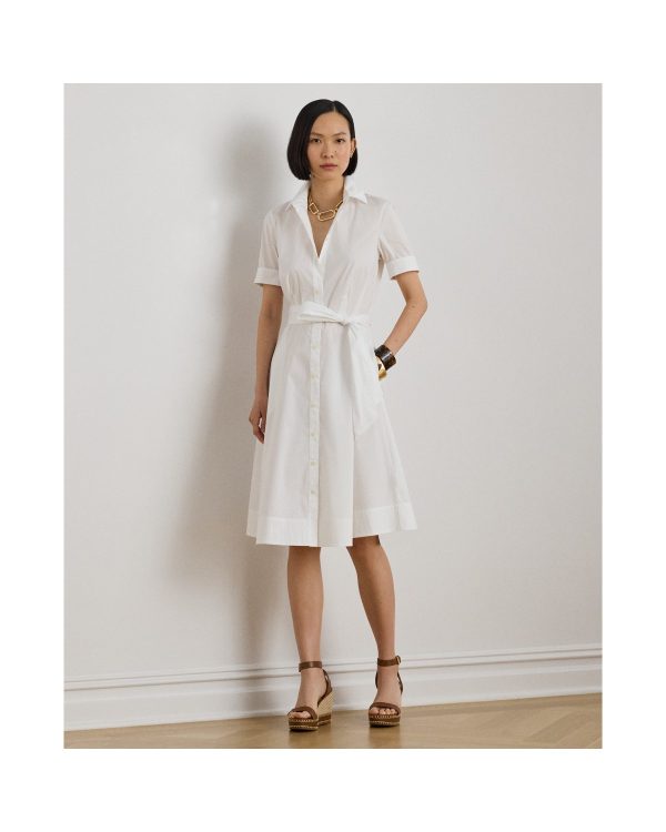 Ralph Lauren Belted Cotton-Blend Shirtdress