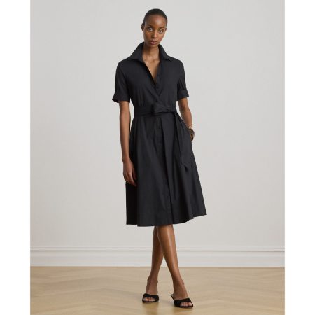 Ralph Lauren Belted Cotton-Blend Shirtdress