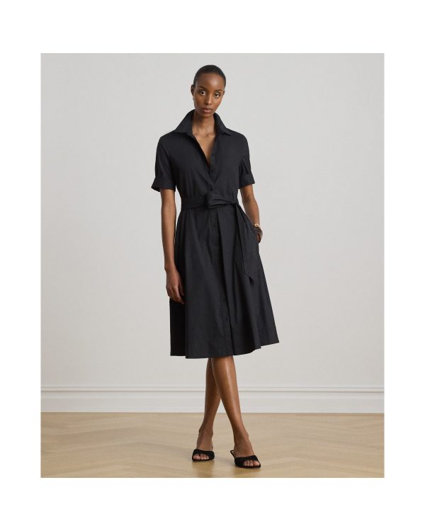 Ralph Lauren Belted Cotton-Blend Shirtdress