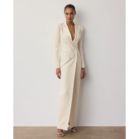 Ralph Lauren Kristian Silk Tuxedo Dress