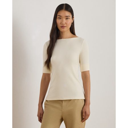 Ralph Lauren Stretch Cotton Boatneck Tee