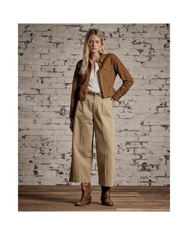 Ralph Lauren Cropped Cotton Wide-Leg Pant