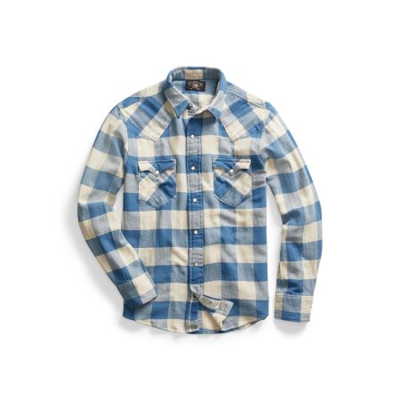 Polo Ralph Lauren Slim Fit Indigo Plaid Western Shirt