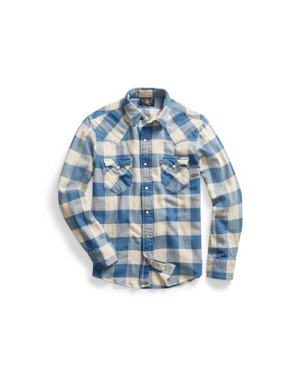 Polo Ralph Lauren Slim Fit Indigo Plaid Western Shirt