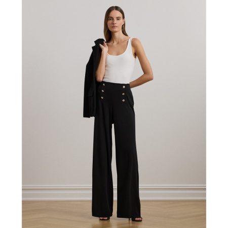 Ralph Lauren Stretch Jersey Wide-Leg Pant