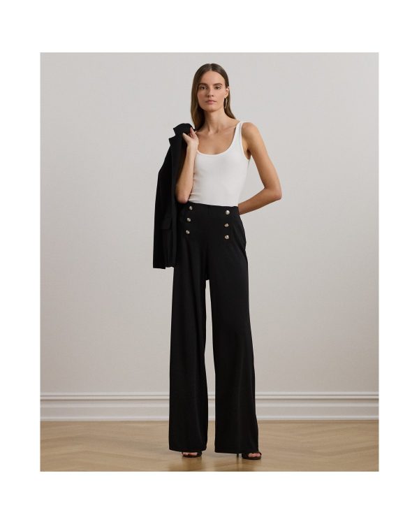 Ralph Lauren Stretch Jersey Wide-Leg Pant