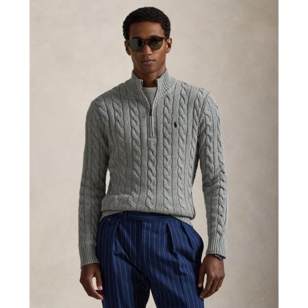 Polo Ralph Lauren Cable-Knit Cotton Quarter-Zip Sweater