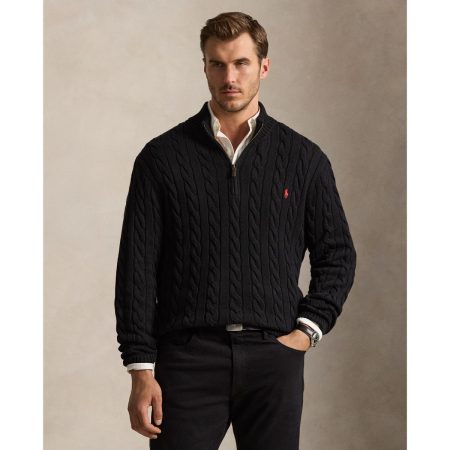 Polo Ralph Lauren Cable-Knit Cotton Quarter-Zip Sweater