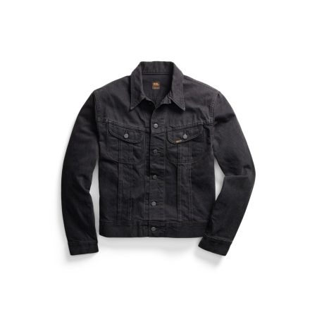 Polo Ralph Lauren Worn In Black Denim Trucker Jacket