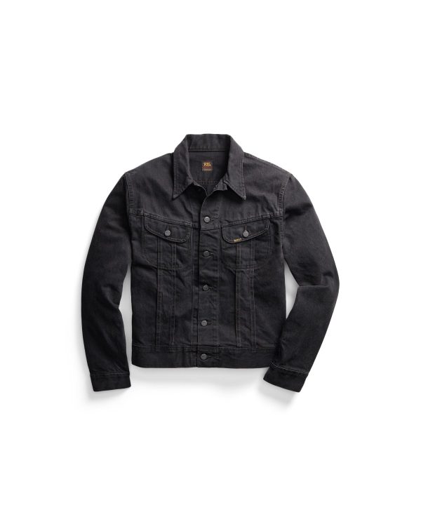 Polo Ralph Lauren Worn In Black Denim Trucker Jacket