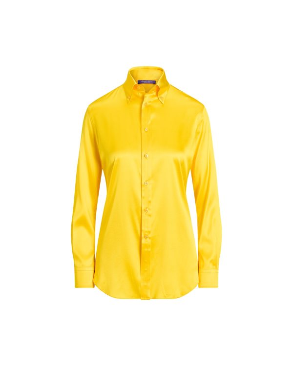 Ralph Lauren Cameron Straight Fit Silk Shirt
