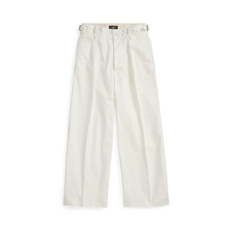 Ralph Lauren Cropped Poplin Wide-Leg Pant