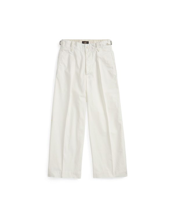 Ralph Lauren Cropped Poplin Wide-Leg Pant