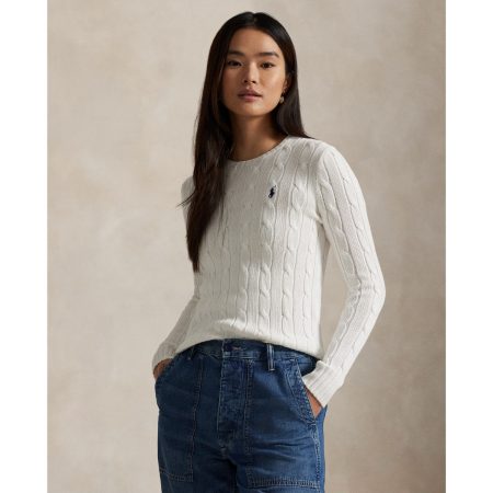 Ralph Lauren Cable Knit Cotton Crewneck Sweater