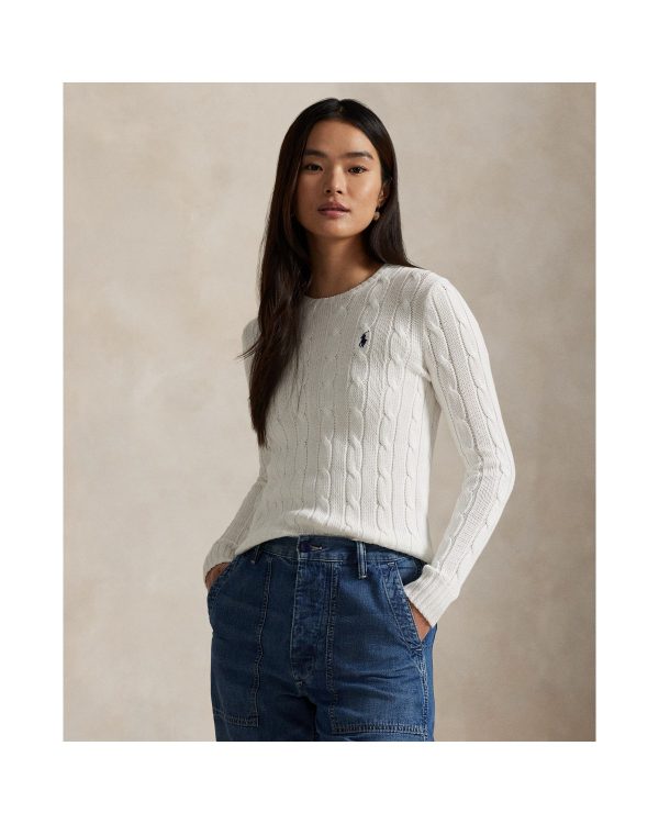 Ralph Lauren Cable Knit Cotton Crewneck Sweater