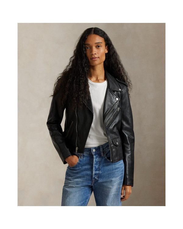 Ralph Lauren Sheepskin Leather Moto Jacket