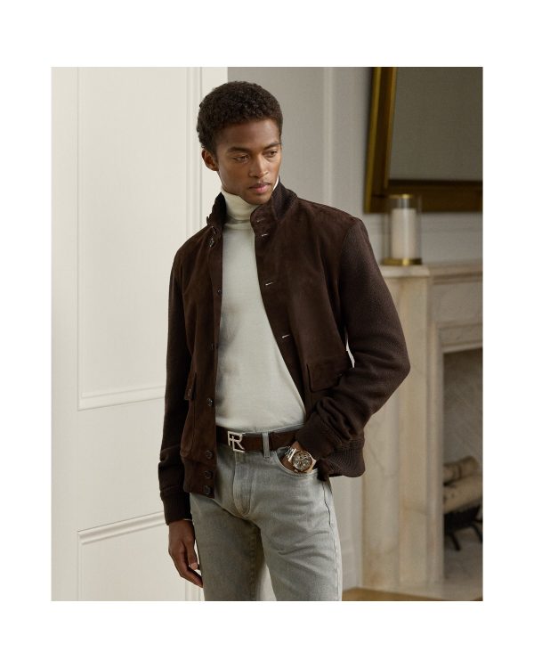 Polo Ralph Lauren Suede Front Cashmere Cardigan